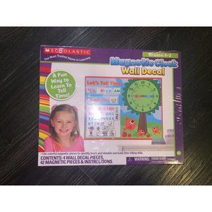 NEW! Scholastic Interactive Magnetic Clock Wall Decal for Teachers, S